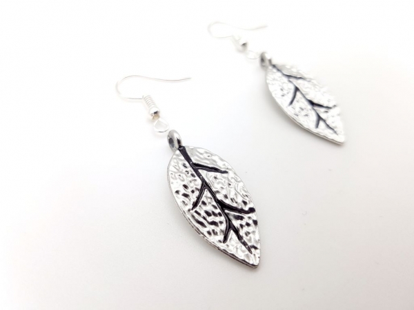 Blatt Ohrringe silberfarben